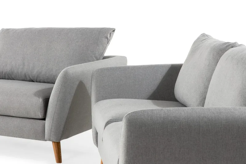 Trend Soffgrupp 3-sits + 2-sits Tygsoffa - Ljusgrå - Möbler - Soffa - Soffgrupp