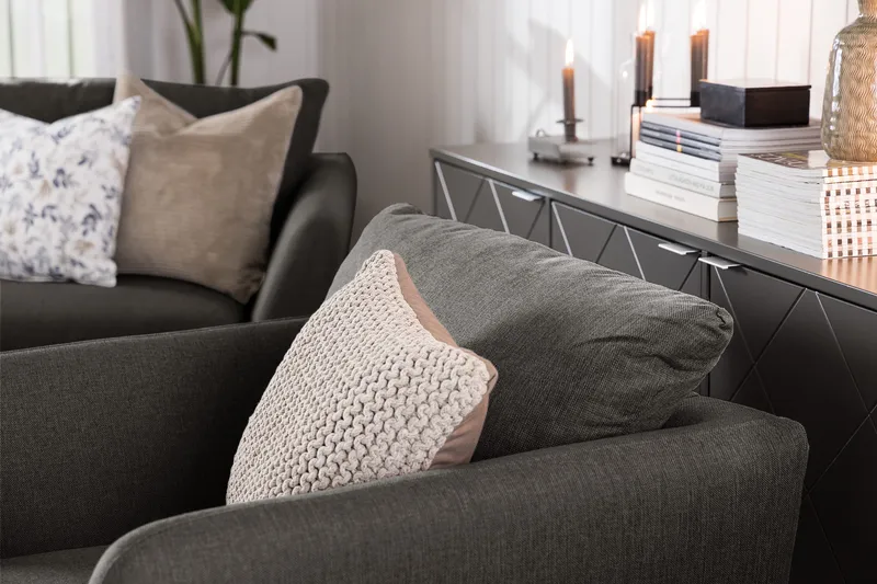 Trend Soffgrupp 3-sits + 2-sits Tygsoffa - Svart - Möbler - Soffa - Soffgrupp
