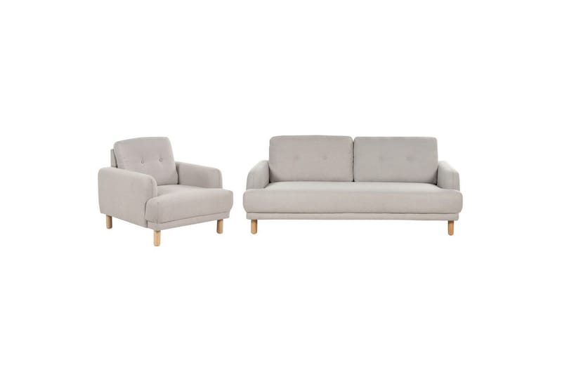 Soffgrupp Tuve Beige/ljust trä, Polyester - Beige/ljust trä, Polyester - Möbler - Soffa - Soffgrupp