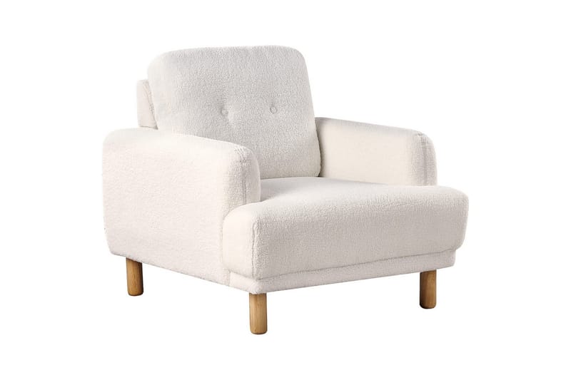Soffgrupp Tuve Vit/ljust trä, Bouclé - Vit/ljust trä, Bouclé - Möbler - Soffa - Soffgrupp