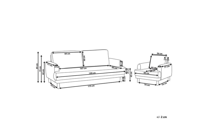 Soffgrupp Tuve Vit/ljust trä, Polyester - Vit/ljust trä, Polyester - Möbler - Soffa - Soffgrupp