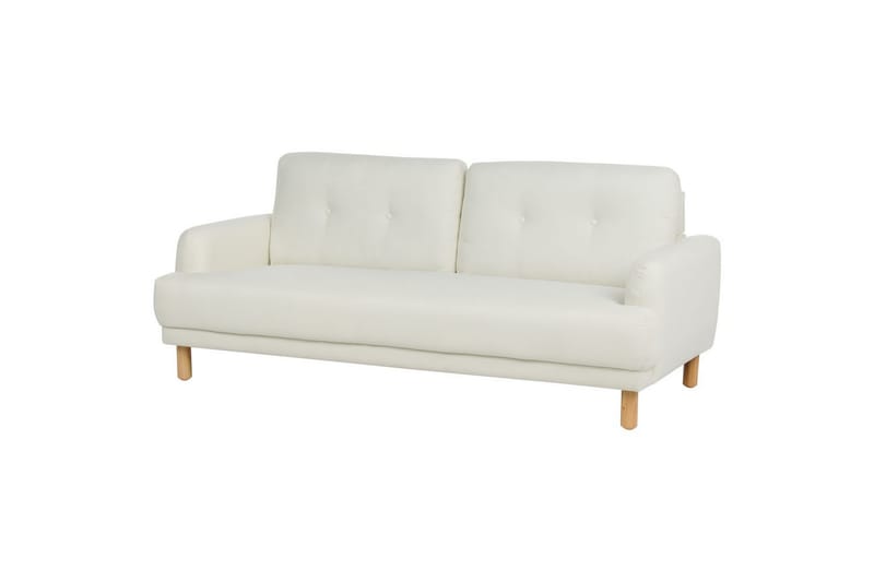 Soffgrupp Tuve Vit/ljust trä, Polyester - Vit/ljust trä, Polyester - Möbler - Soffa - Soffgrupp