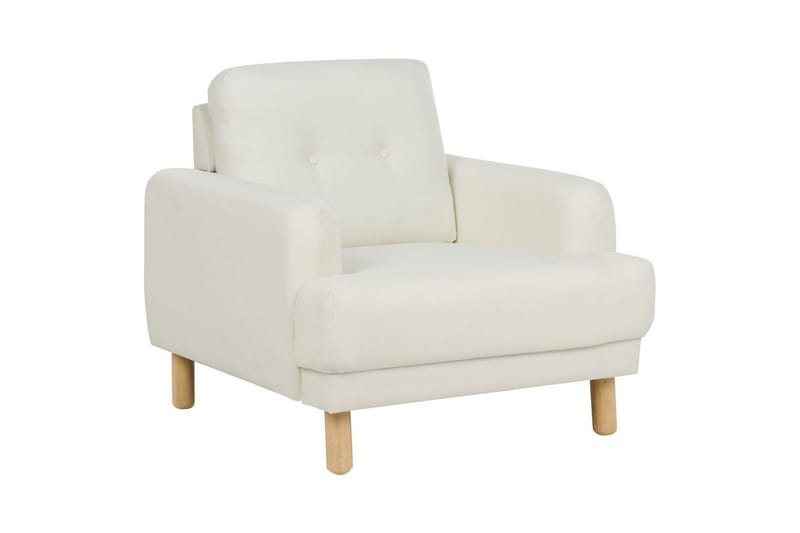 Soffgrupp Tuve Vit/ljust trä, Polyester - Vit/ljust trä, Polyester - Möbler - Soffa - Soffgrupp