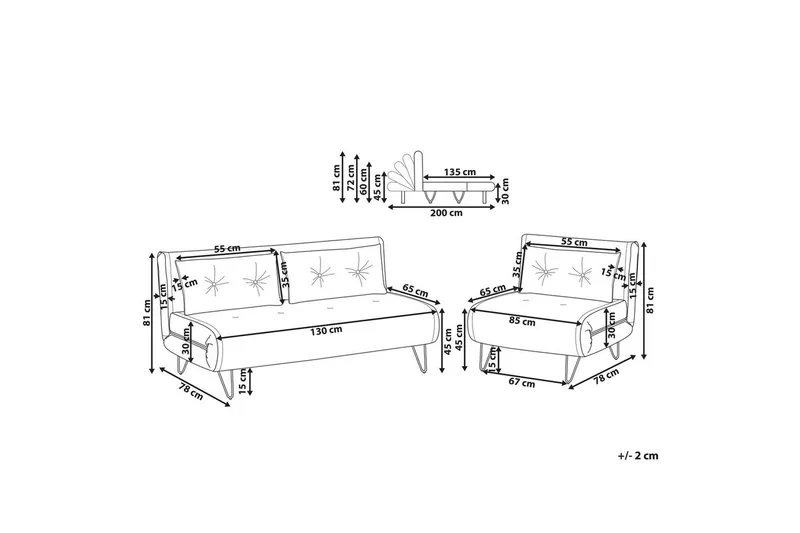 Soffgrupp Vestfold Grön/Svart, Polyester - Grön/Svart, Polyester - Möbler - Soffa - Soffgrupp