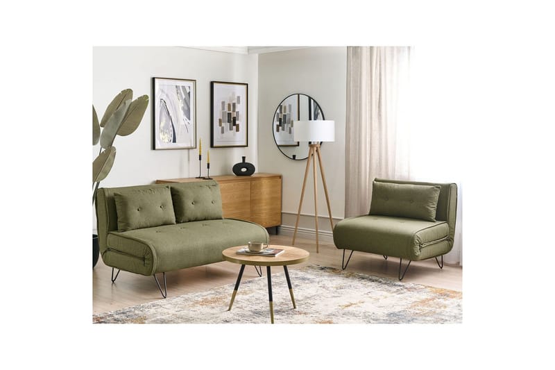 Soffgrupp Vestfold Grön/Svart, Polyester - Grön/Svart, Polyester - Möbler - Soffa - Soffgrupp