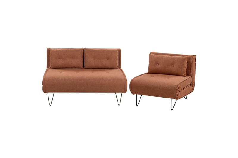 Soffgrupp Vestfold Orange/Svart, Polyester - Orange - Möbler - Soffa - Soffgrupp