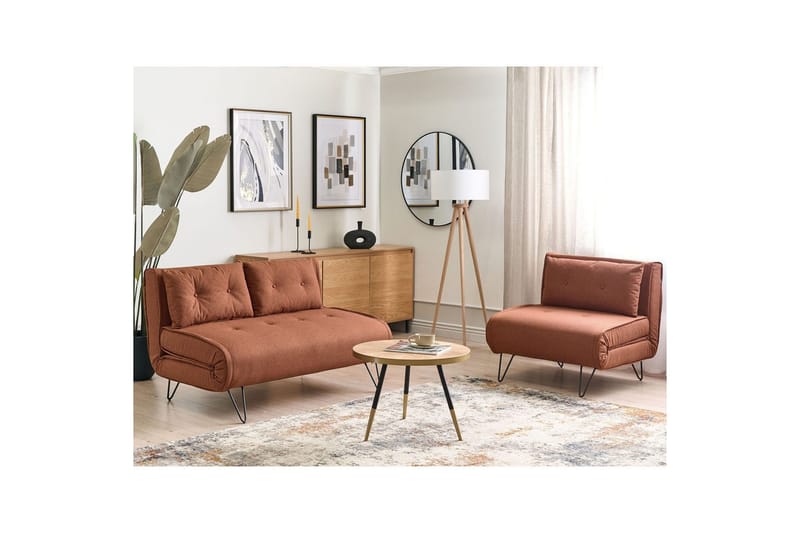 Soffgrupp Vestfold Orange/Svart, Polyester - Orange - Möbler - Soffa - Soffgrupp