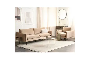 Soffgrupp Vinterbro Beige/svart, Sammet - Beige - Möbler - Soffa - Soffgrupp