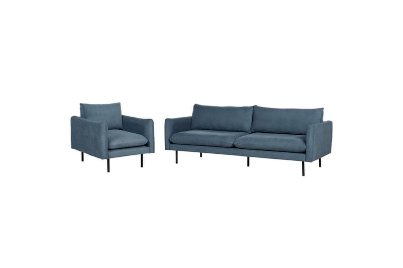 Soffgrupp Vinterbro Blå/Svart, Chenille - Blå/Svart, Chenille - Möbler - Soffa - Soffgrupp