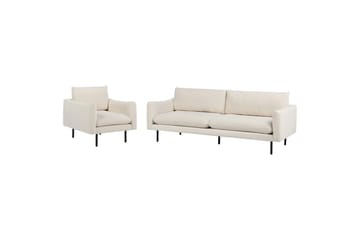 Soffgrupp Vinterbro Ljusbeige/svart, Polyester