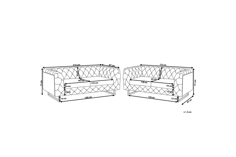 Vissland Soffgrupp 2-Sits+3-Sits - Beige - Möbler - Soffa - Soffgrupp