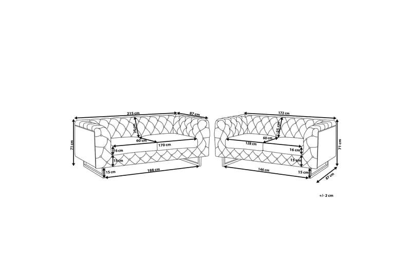 Vissland Soffgrupp 2-Sits+3-Sits - Silver - Möbler - Soffa - Soffgrupp