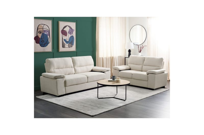 Soffgrupp Vogar Beige/svart - Beige/svart - Möbler - Soffa - Soffgrupp