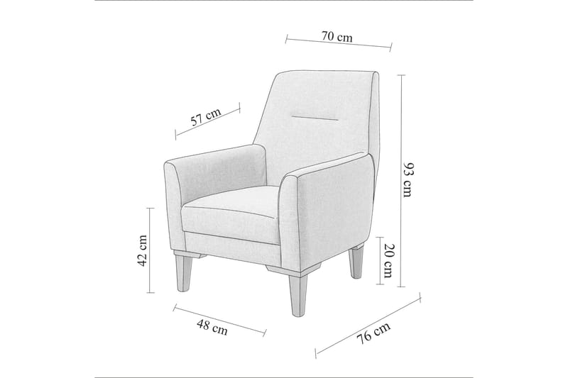 Wyong Soffgrupp 3-sits Soffa + Fåtölj - Antracit - Soffgrupp