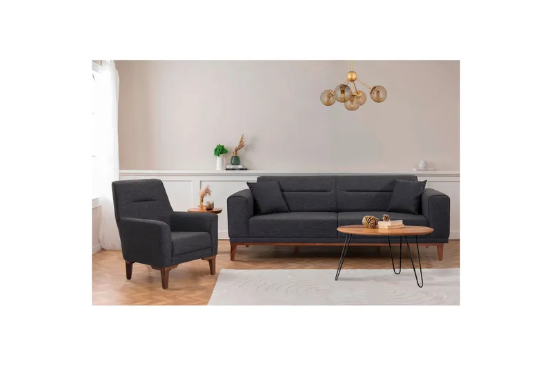 Wyong Soffgrupp 3-sits Soffa + Fåtölj, Antracit