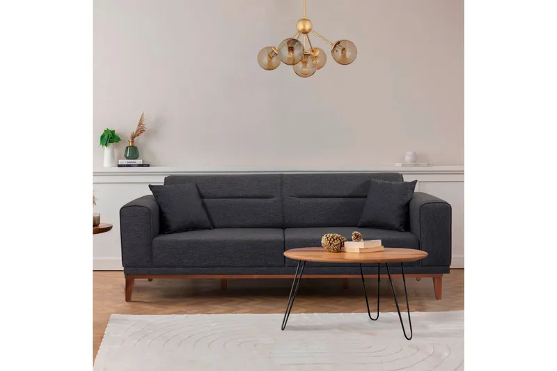 Wyong Soffgrupp 3-sits Soffa + Fåtölj - Antracit - Möbler - Soffa - Soffgrupp