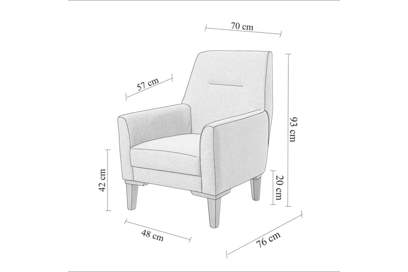 Wyong Soffgrupp 3-sits Soffa + Fåtölj - Grå - Möbler - Soffa - Soffgrupp