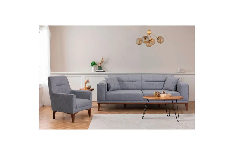 Wyong Soffgrupp 3-sits Soffa + Fåtölj, Grå