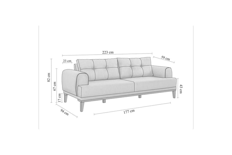 Soffset Valsot Antracit / Valnöt - Antracit / Valnöt - Möbler - Soffa - Soffgrupp