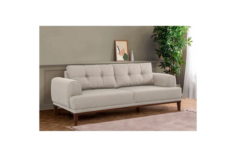 Soffset Valsot Gräddfärgad / Valnöt - Gräddfärgad / Valnöt - Möbler - Soffa - Soffgrupp