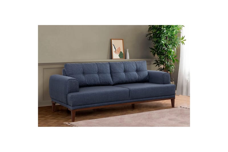 Soffset Valsot Mörkblå / Valnöt - Mörkblå / Valnöt - Möbler - Soffa - Soffgrupp