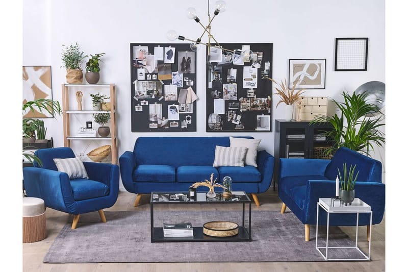 Jeancourt 2-sits Soffklädsel - Sammet/Blå - Möbler - Soffa - Sofftillbehör