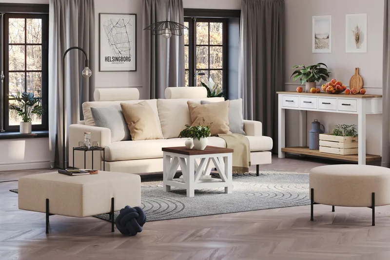 Menard Compact Nackkudde Soffa 51 cm - Beige - Möbler - Soffa - Sofftillbehör