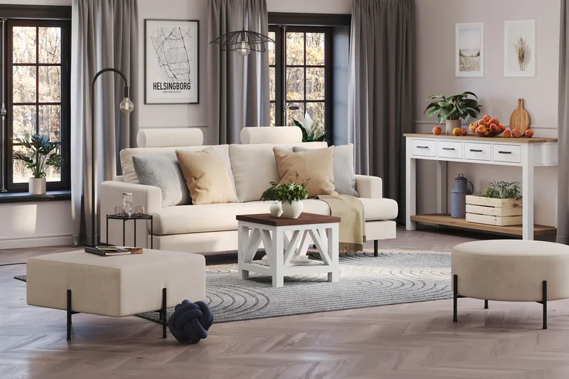 Menard Compact Nackkudde Soffa 51 cm - Beige - Möbler - Soffa - Sofftillbehör