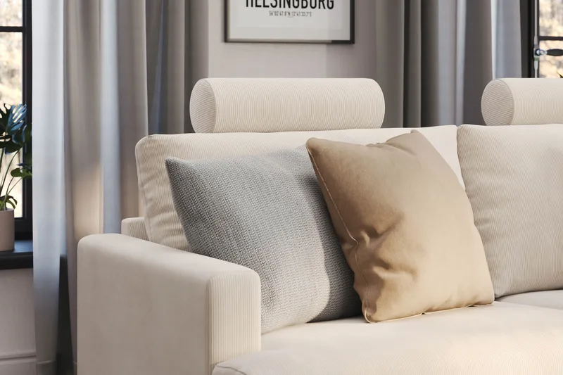 Menard Compact Nackkudde Soffa 51 cm - Beige - Möbler - Soffa - Sofftillbehör