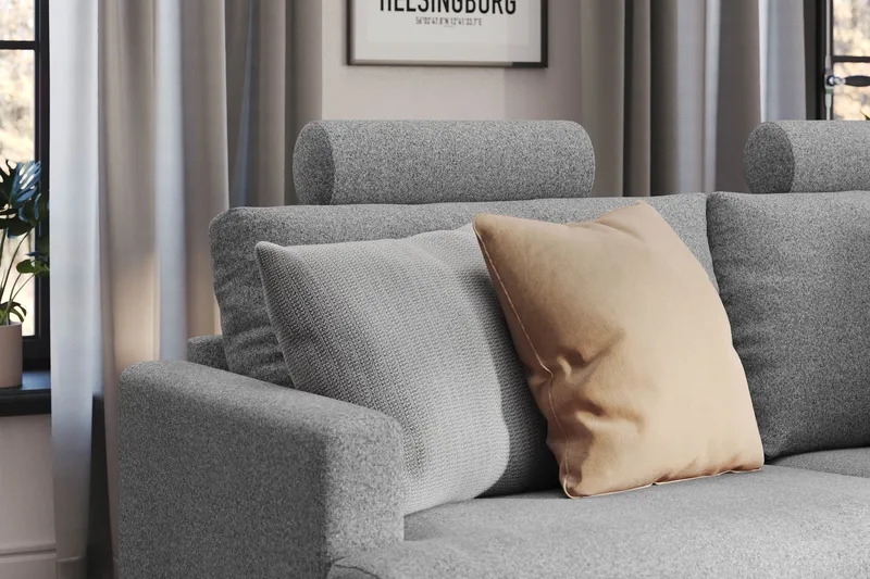 Menard Compact Nackkudde Soffa 51 cm - Grå - Möbler - Soffa - Sofftillbehör