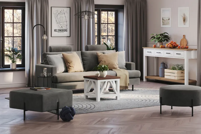 Menard Compact Nackkudde Soffa 51 cm - Grå - Möbler - Soffa - Sofftillbehör