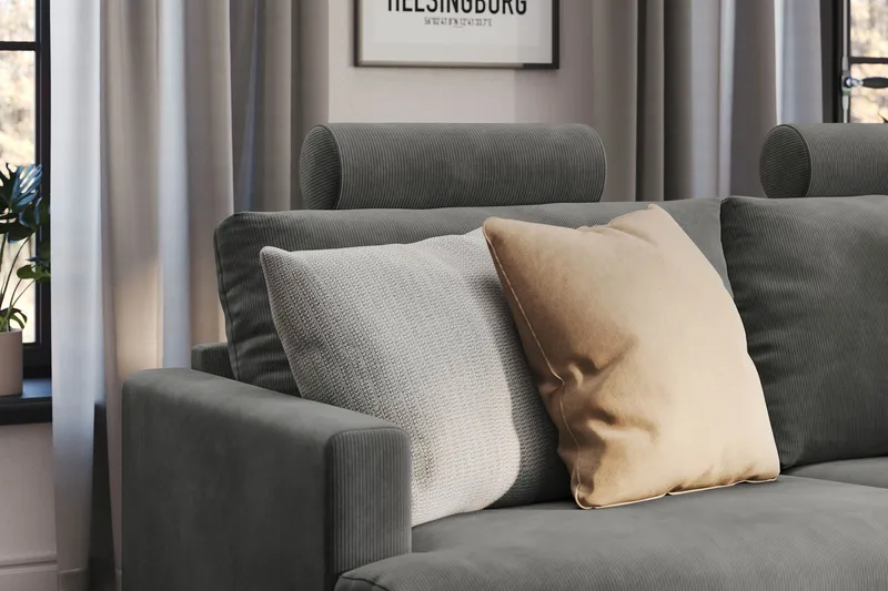 Menard Compact Nackkudde Soffa 51 cm - Grå - Möbler - Soffa - Sofftillbehör