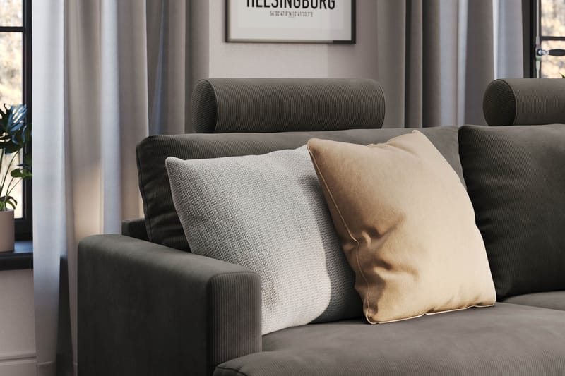 Menard Compact Nackkudde Soffa 51 cm - Mörkgrå - Möbler - Soffa - Sofftillbehör