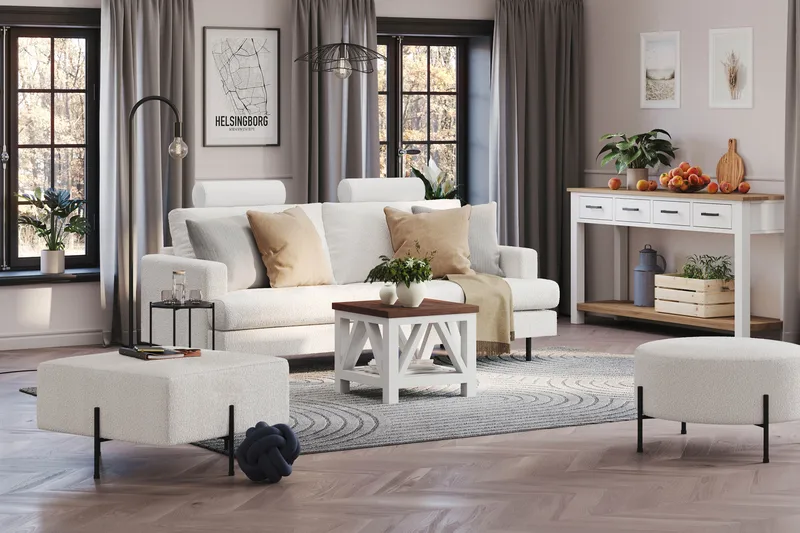 Menard Compact Nackkudde Soffa 51 cm - Vit - Möbler - Soffa - Sofftillbehör