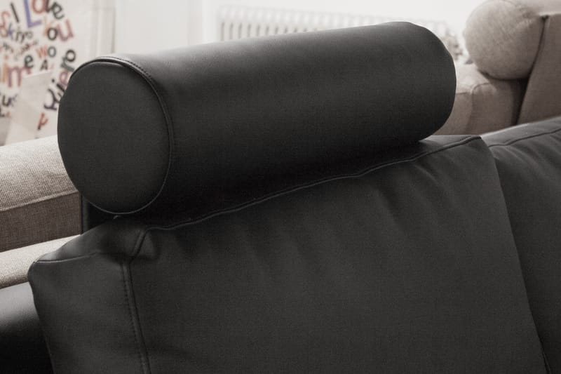 Nackstöd bondedläder - Svart - Möbler - Soffa - Sofftillbehör