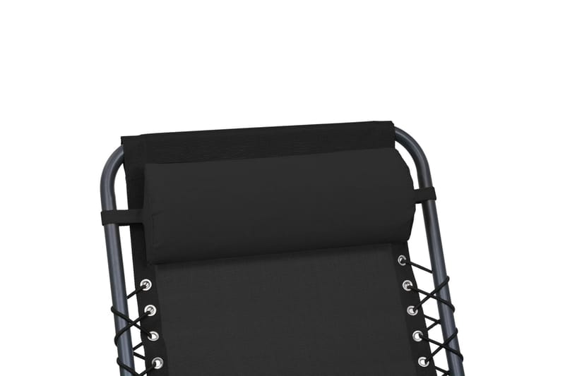 Nackstöd till Solstol svart 40x7,5x15 cm textilene - Svart - Utemöbler - Loungemöbler - Loungestol utomhus
