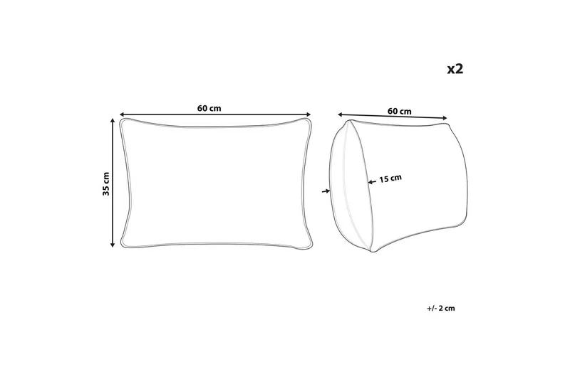Prydnadskuddar Crodyline set om 2 Brun/Rosa - Brun/Rosa - Textil & mattor - Filtar, kuddar & plädar - Prydnadskudde & kuddfodral