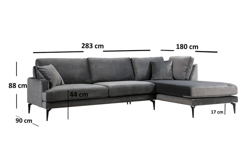 Stacker Hörnsoffa med Divan Höger - Svart - Möbler - Soffa - Divansoffor & schäslongsoffa