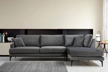 Stacker Hörnsoffa med Divan Höger - Svart - Möbler - Soffa - Divansoffor & schäslongsoffa
