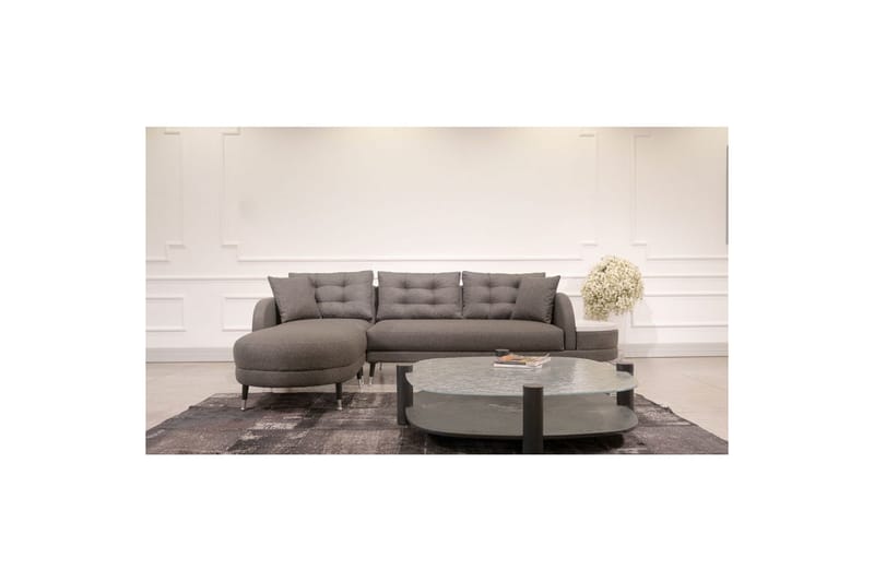 Sufian 3-sits Soffa med Divan - Antracit - Möbler - Soffa - Divansoffor & schäslongsoffa