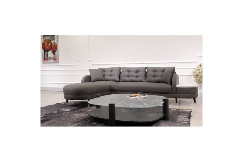 Sufian 3-sits Soffa med Divan - Antracit - Möbler - Soffa - Divansoffor & schäslongsoffa
