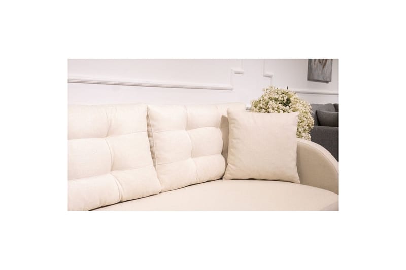 Sufian 3-sits Soffa med Divan - Cremevit - Möbler - Soffa - Divansoffor & schäslongsoffa