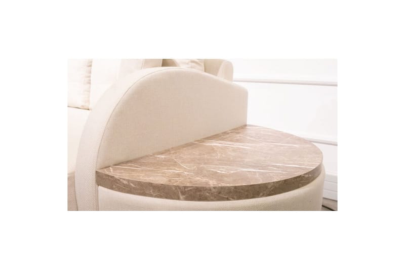 Sufian 3-sits Soffa med Divan - Cremevit - Möbler - Soffa - Divansoffor & schäslongsoffa
