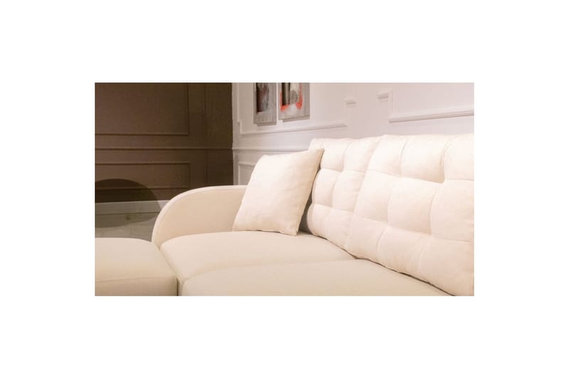 Sufian 3-sits Soffa med Divan - Cremevit - Möbler - Soffa - Divansoffor & schäslongsoffa