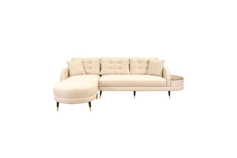 Sufian 3-sits Soffa med Divan - Cremevit - Möbler - Soffa - Divansoffor & schäslongsoffa