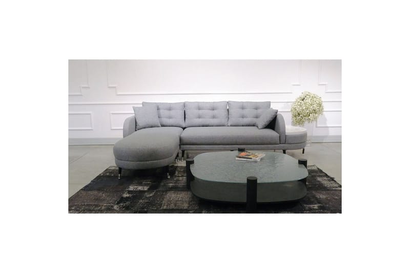 Sufian 3-sits Soffa med Divan - Mörkgrå - Möbler - Soffa - Divansoffor & schäslongsoffa
