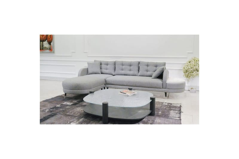 Sufian 3-sits Soffa med Divan - Mörkgrå - Möbler - Soffa - Divansoffor & schäslongsoffa