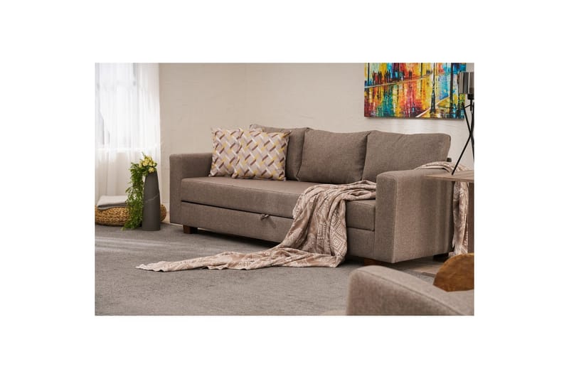 Sufian Bäddsoffa 3-sits - Brun - Möbler - Soffa - Bäddsoffa