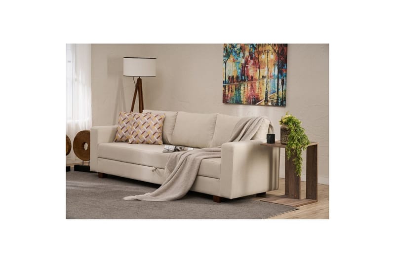 Sufian Bäddsoffa 3-sits - Cremevit - Möbler - Soffa - Bäddsoffa