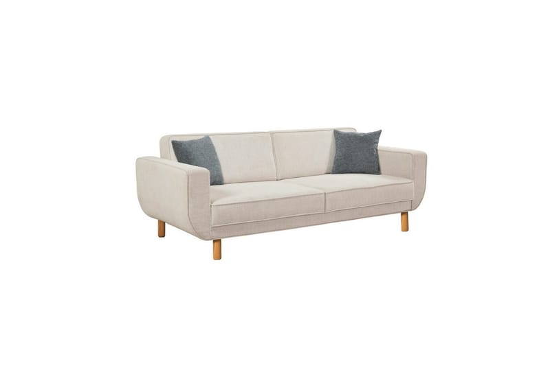 Sufian Bäddsoffa 3-sits - Ivory/Mediumfärgat trä - Möbler - Soffa - Bäddsoffa